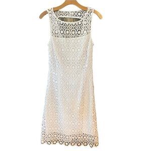 BB Dakota 6 White Lace Open Back Lined Dress